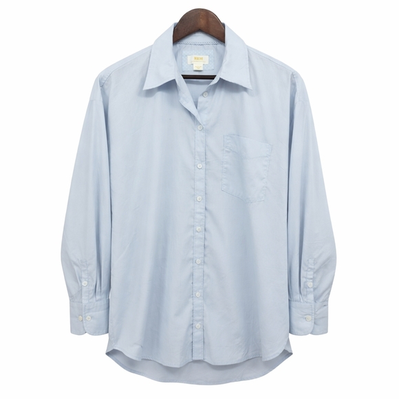 Maeve Tops - Maeve Anthropologie Pastel Blue Oversized Cotton Pocket Button Down Shirt Medium